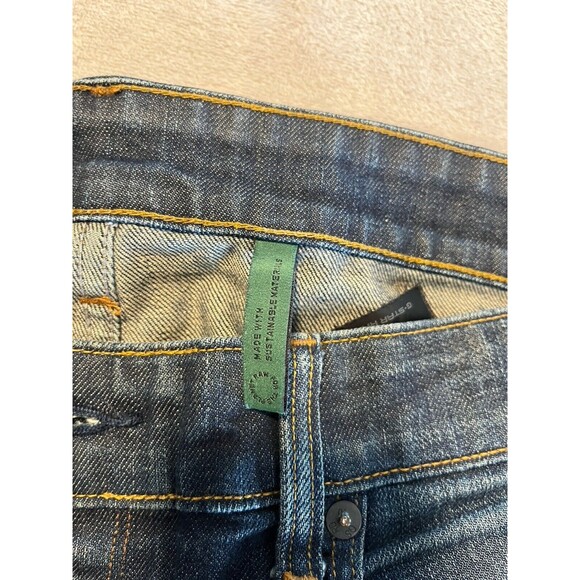 G Star Raw Jeans Men’s 36 X 38 Blue Dark Wash Straight Leg Button Fly Distressed - Picture 5 of 14
